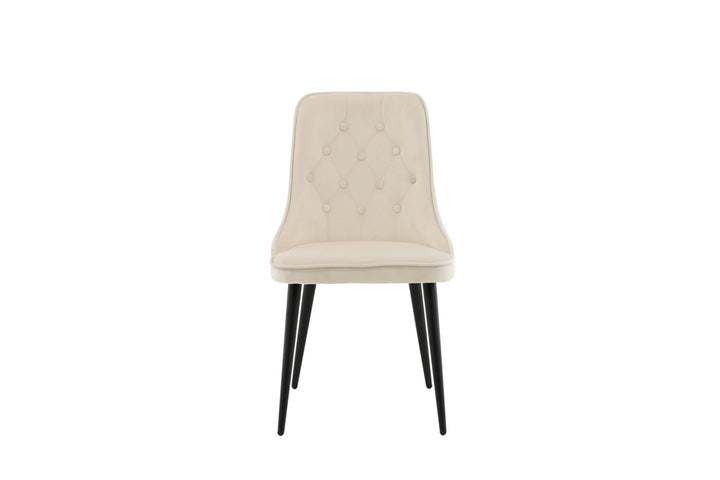Venture Home Velvet Deluxe Dining Chair 2-pack - Black Legs / Beige Velvet