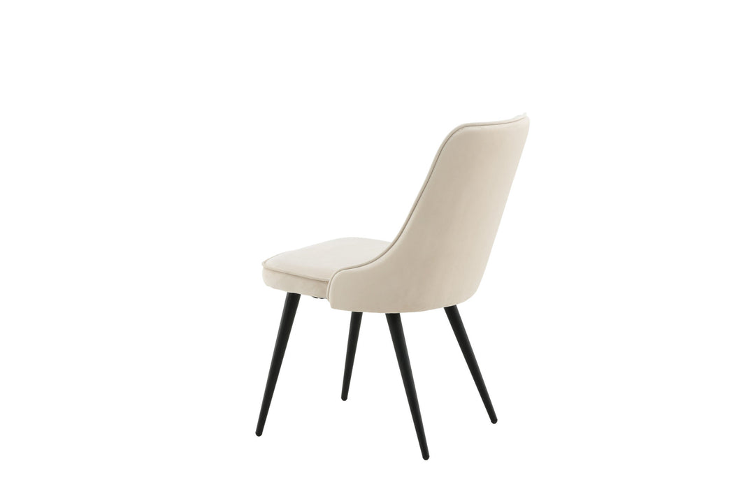 Venture Home Velvet Deluxe Dining Chair 2-pack - Black Legs / Beige Velvet