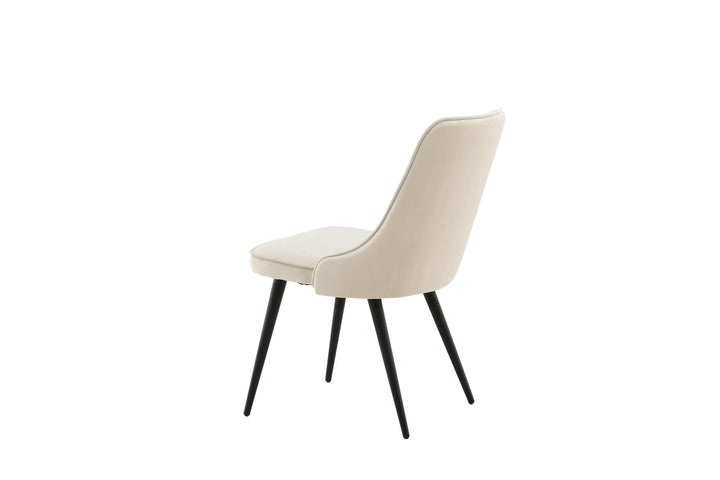 Venture Home Velvet Deluxe Dining Chair 2-pack - Black Legs / Beige Velvet