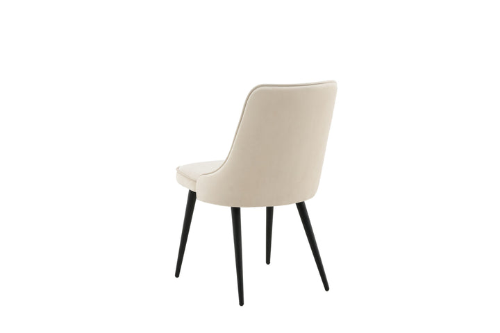 Venture Home Velvet Deluxe Dining Chair 2-pack - Black Legs / Beige Velvet