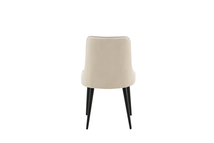 Venture Home Velvet Deluxe Dining Chair 2-pack - Black Legs / Beige Velvet