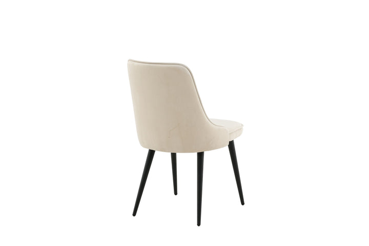 Venture Home Velvet Deluxe Dining Chair 2-pack - Black Legs / Beige Velvet