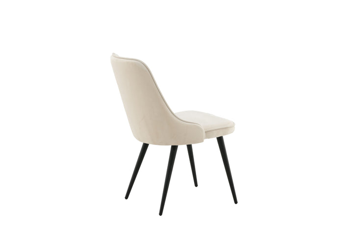 Venture Home Velvet Deluxe Dining Chair 2-pack - Black Legs / Beige Velvet