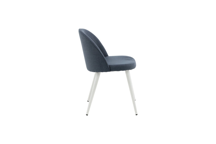 Venture Home Velvet Dining Chair 2-pack - White Legs - Blue Fabric