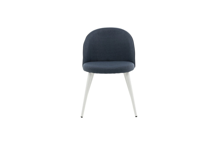Venture Home Velvet Dining Chair 2-pack - White Legs - Blue Fabric