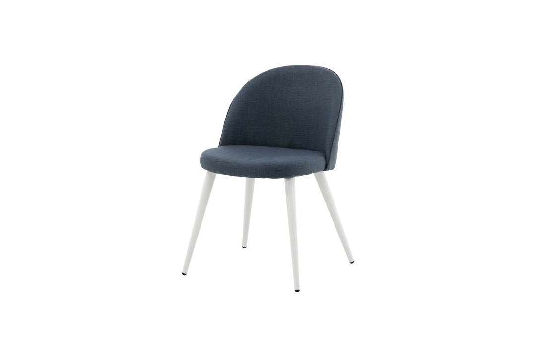 Venture Home Velvet Dining Chair 2-pack - White Legs - Blue Fabric