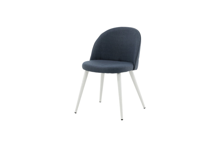 Venture Home Velvet Dining Chair 2-pack - White Legs - Blue Fabric