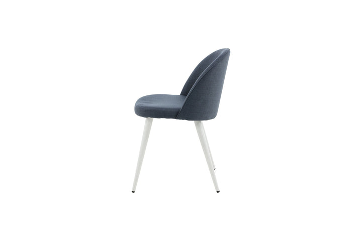 Venture Home Velvet Dining Chair 2-pack - White Legs - Blue Fabric