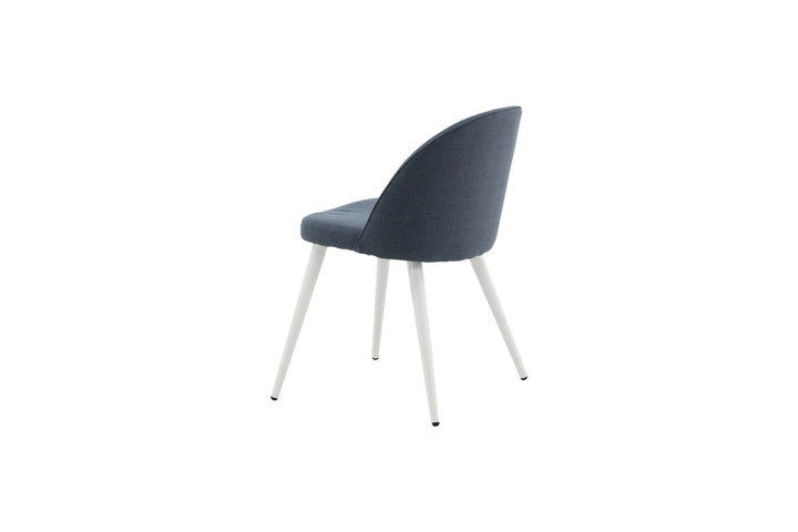 Venture Home Velvet Dining Chair 2-pack - White Legs - Blue Fabric
