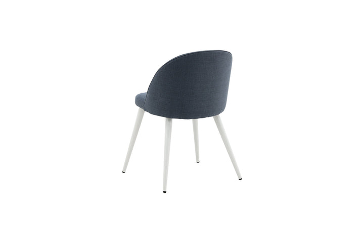 Venture Home Velvet Dining Chair 2-pack - White Legs - Blue Fabric