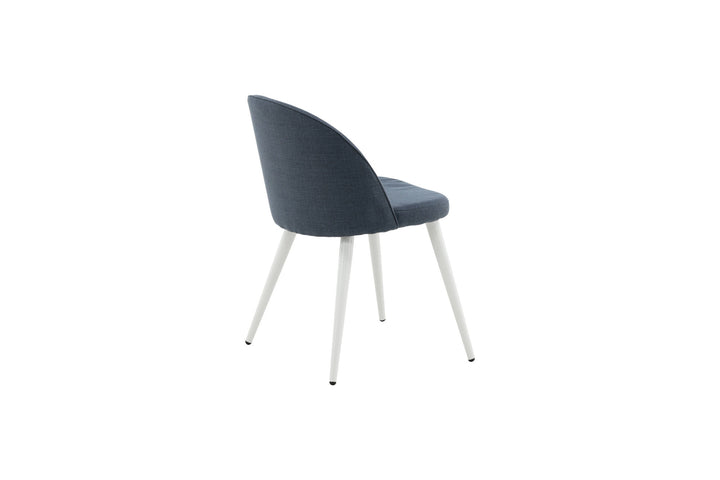 Venture Home Velvet Dining Chair 2-pack - White Legs - Blue Fabric