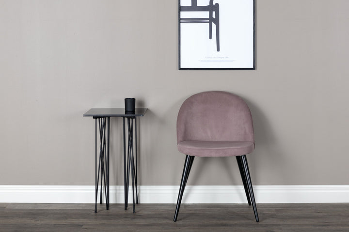 Venture Home Velvet Matstol 2-pack - Manchester - Svart / Gammelrosa