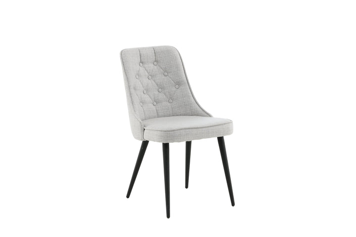 Venture Home Velvet Deluxe Dining Chair 2-pack - Black Legs - Light Grey Fabric