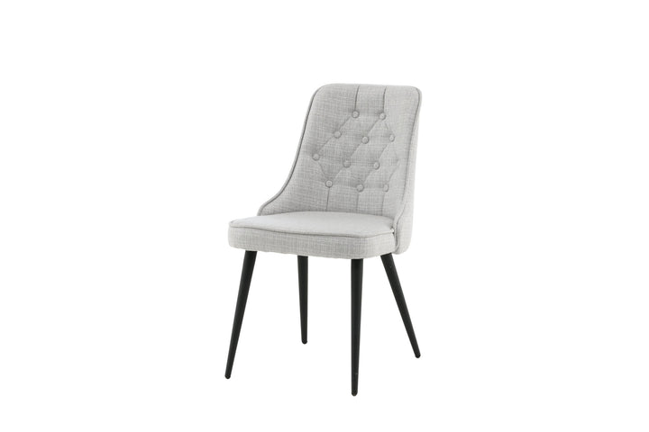 Venture Home Velvet Deluxe Dining Chair 2-pack - Black Legs - Light Grey Fabric