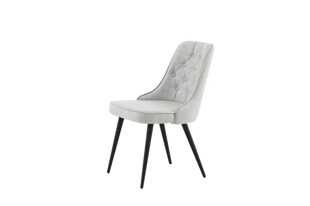 Venture Home Velvet Deluxe Dining Chair 2-pack - Black Legs - Light Grey Fabric