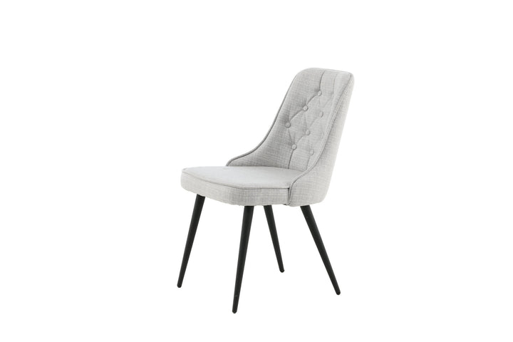 Venture Home Velvet Deluxe Dining Chair 2-pack - Black Legs - Light Grey Fabric