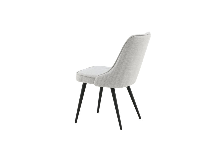 Venture Home Velvet Deluxe Dining Chair 2-pack - Black Legs - Light Grey Fabric