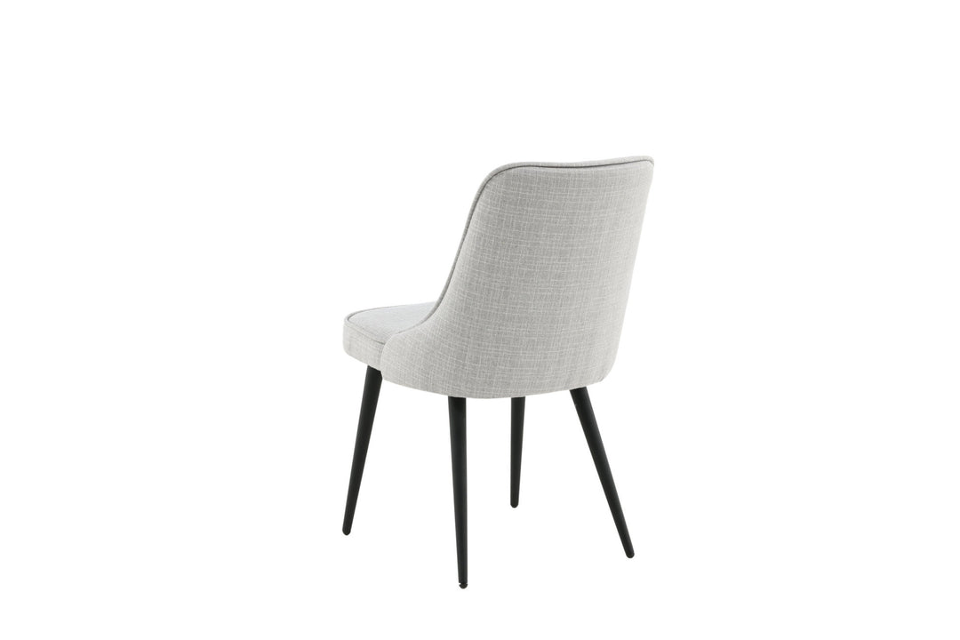 Venture Home Velvet Deluxe Dining Chair 2-pack - Black Legs - Light Grey Fabric