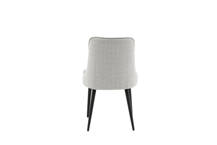 Venture Home Velvet Deluxe Dining Chair 2-pack - Black Legs - Light Grey Fabric