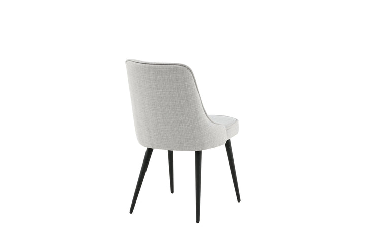 Venture Home Velvet Deluxe Dining Chair 2-pack - Black Legs - Light Grey Fabric