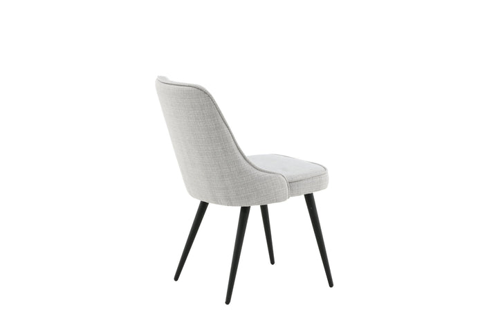 Venture Home Velvet Deluxe Dining Chair 2-pack - Black Legs - Light Grey Fabric