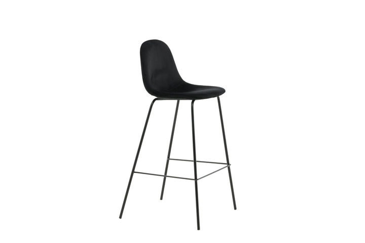 Venture Home Polar Bar Chair 2-pack - Black Velvet - Black Legs