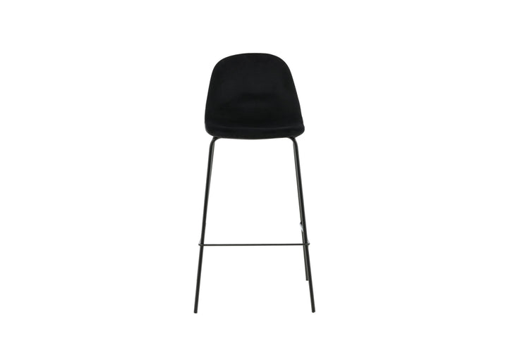 Venture Home Polar Bar Chair 2-pack - Black Velvet - Black Legs