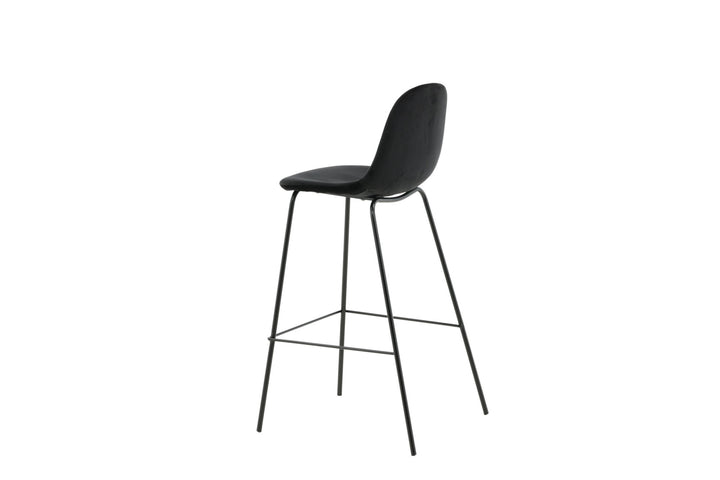Venture Home Polar Bar Chair 2-pack - Black Velvet - Black Legs