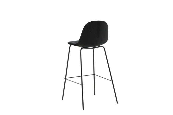 Venture Home Polar Bar Chair 2-pack - Black Velvet - Black Legs