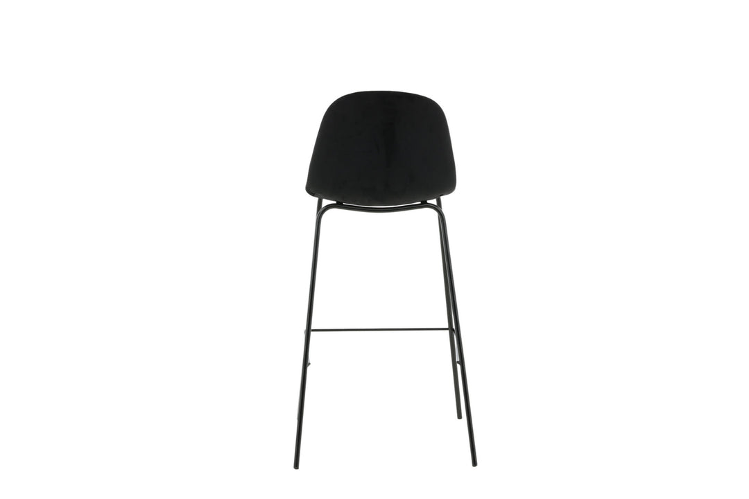 Venture Home Polar Bar Chair 2-pack - Black Velvet - Black Legs
