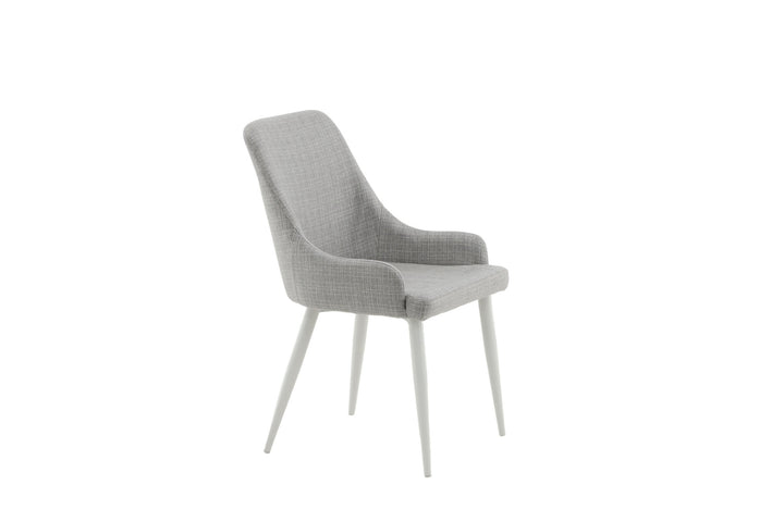 Venture Home Plaza Dining Chair 2-pack - White Legs - Light Grey Fabric
