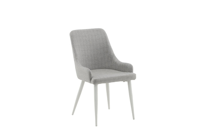 Venture Home Plaza Dining Chair 2-pack - White Legs - Light Grey Fabric