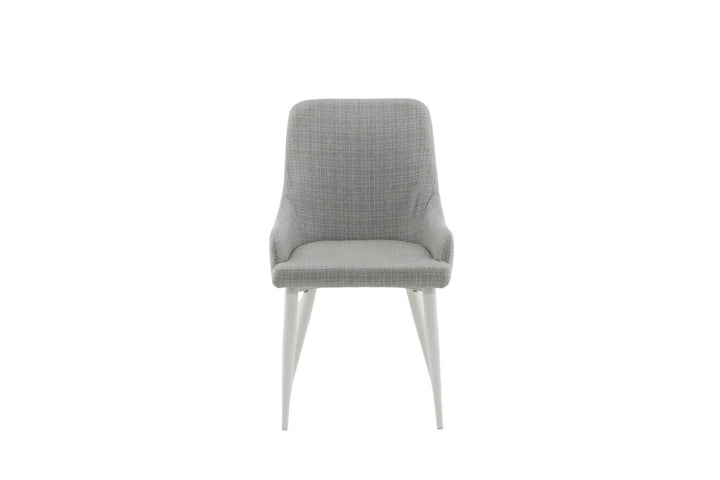 Venture Home Plaza Dining Chair 2-pack - White Legs - Light Grey Fabric