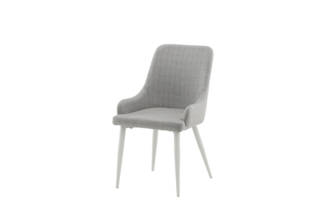 Venture Home Plaza Dining Chair 2-pack - White Legs - Light Grey Fabric