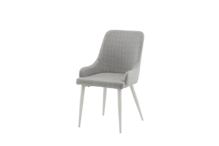 Venture Home Plaza Dining Chair 2-pack - White Legs - Light Grey Fabric