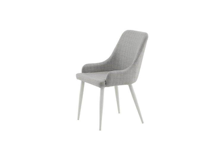 Venture Home Plaza Dining Chair 2-pack - White Legs - Light Grey Fabric