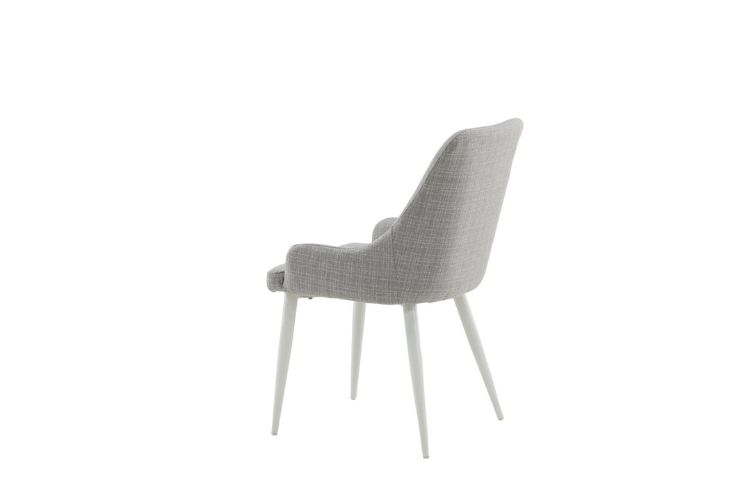 Venture Home Plaza Dining Chair 2-pack - White Legs - Light Grey Fabric