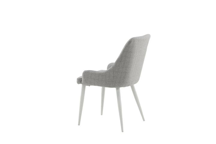Venture Home Plaza Dining Chair 2-pack - White Legs - Light Grey Fabric
