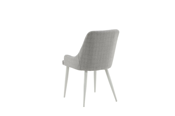 Venture Home Plaza Dining Chair 2-pack - White Legs - Light Grey Fabric