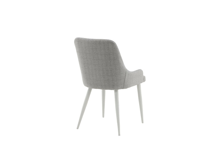 Venture Home Plaza Dining Chair 2-pack - White Legs - Light Grey Fabric