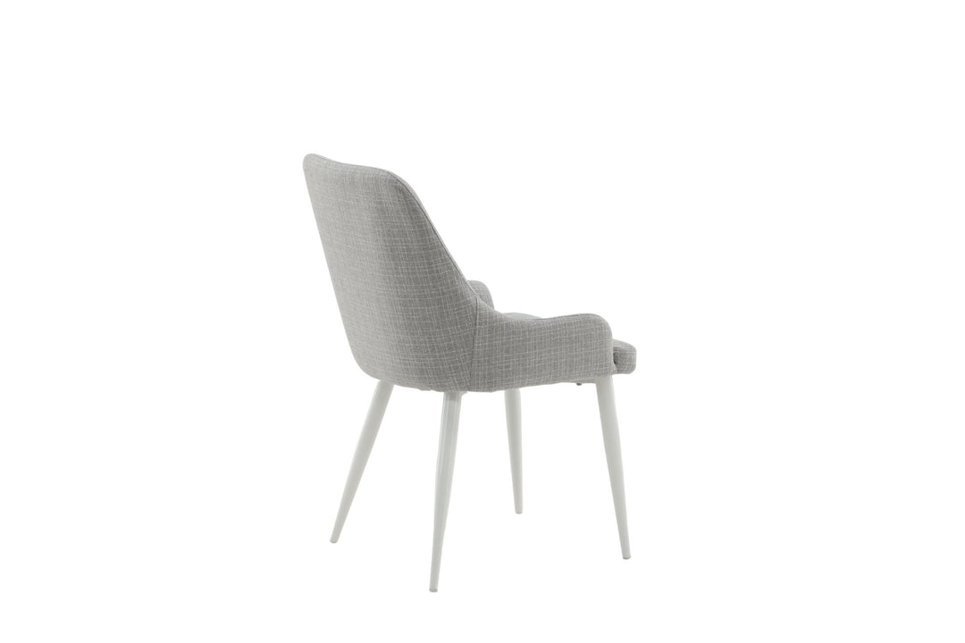 Venture Home Plaza Dining Chair 2-pack - White Legs - Light Grey Fabric