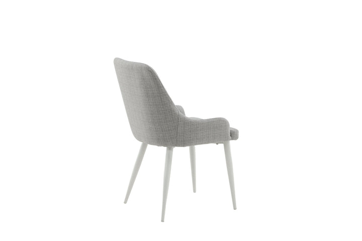 Venture Home Plaza Dining Chair 2-pack - White Legs - Light Grey Fabric