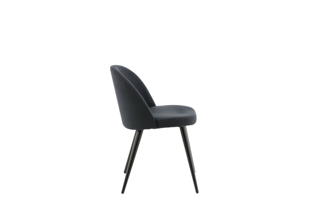 Venture Home Velvet Dining Chiar 2-pack - Black legs - Black Fabric