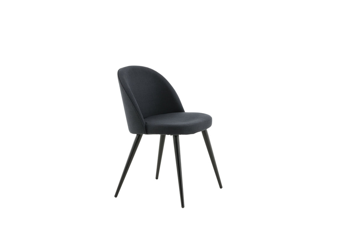 Venture Home Velvet Dining Chiar 2-pack - Black legs - Black Fabric