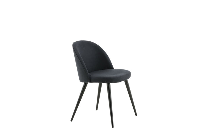 Venture Home Velvet Dining Chiar 2-pack - Black legs - Black Fabric