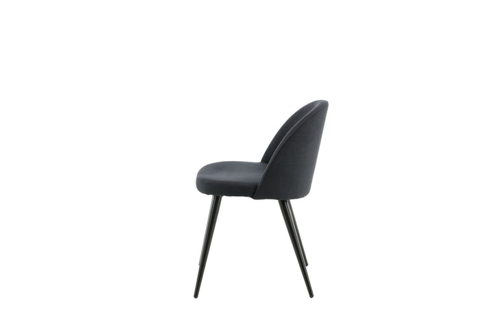 Venture Home Velvet Dining Chiar 2-pack - Black legs - Black Fabric