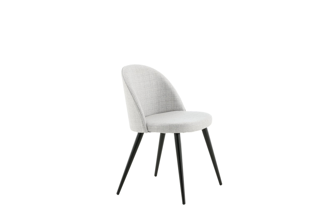 Venture Home Velvet Dining Chair 2-pack - Black Legs - Light Grey Fabric