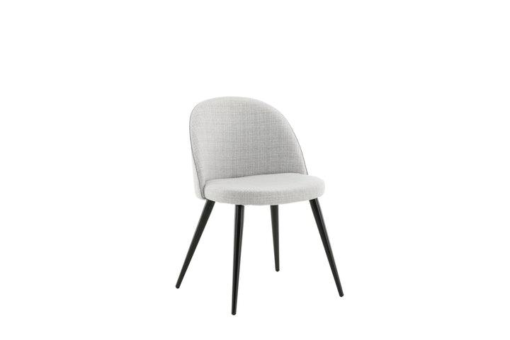 Venture Home Velvet Dining Chair 2-pack - Black Legs - Light Grey Fabric