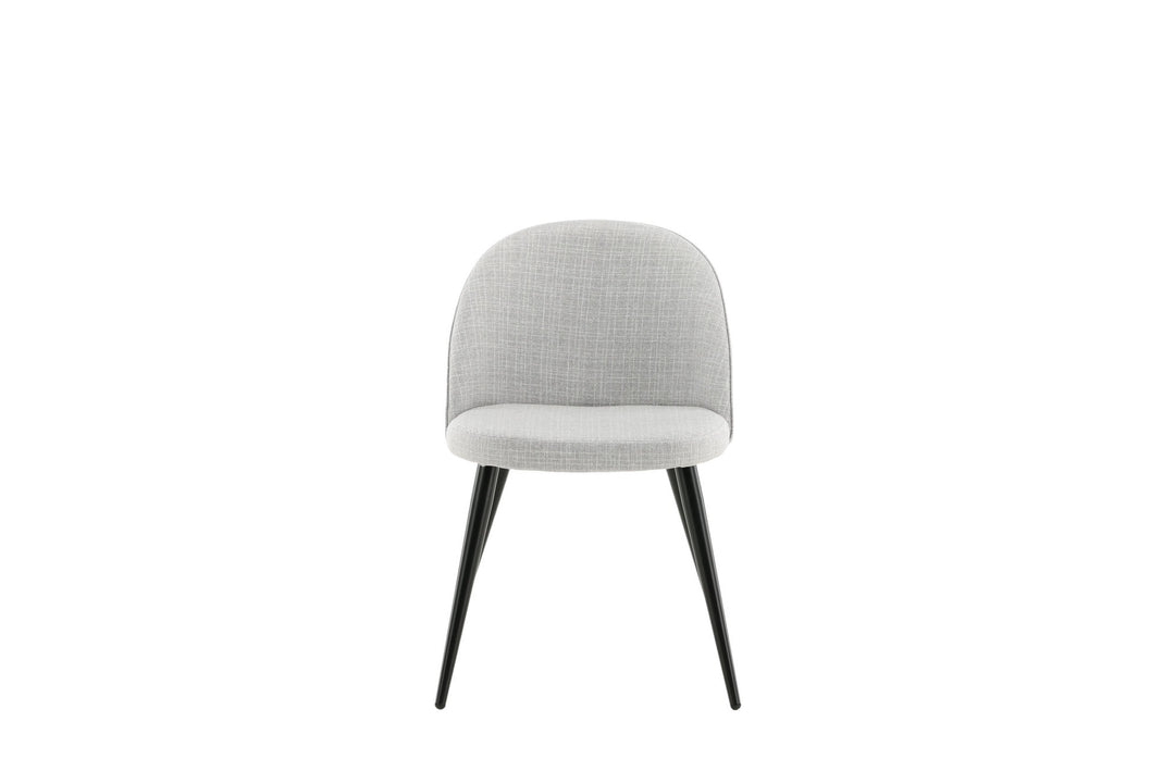 Venture Home Velvet Dining Chair 2-pack - Black Legs - Light Grey Fabric