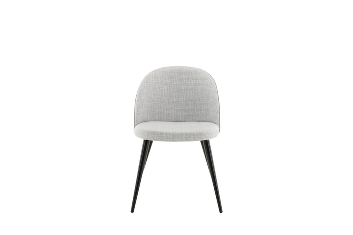 Venture Home Velvet Dining Chair 2-pack - Black Legs - Light Grey Fabric